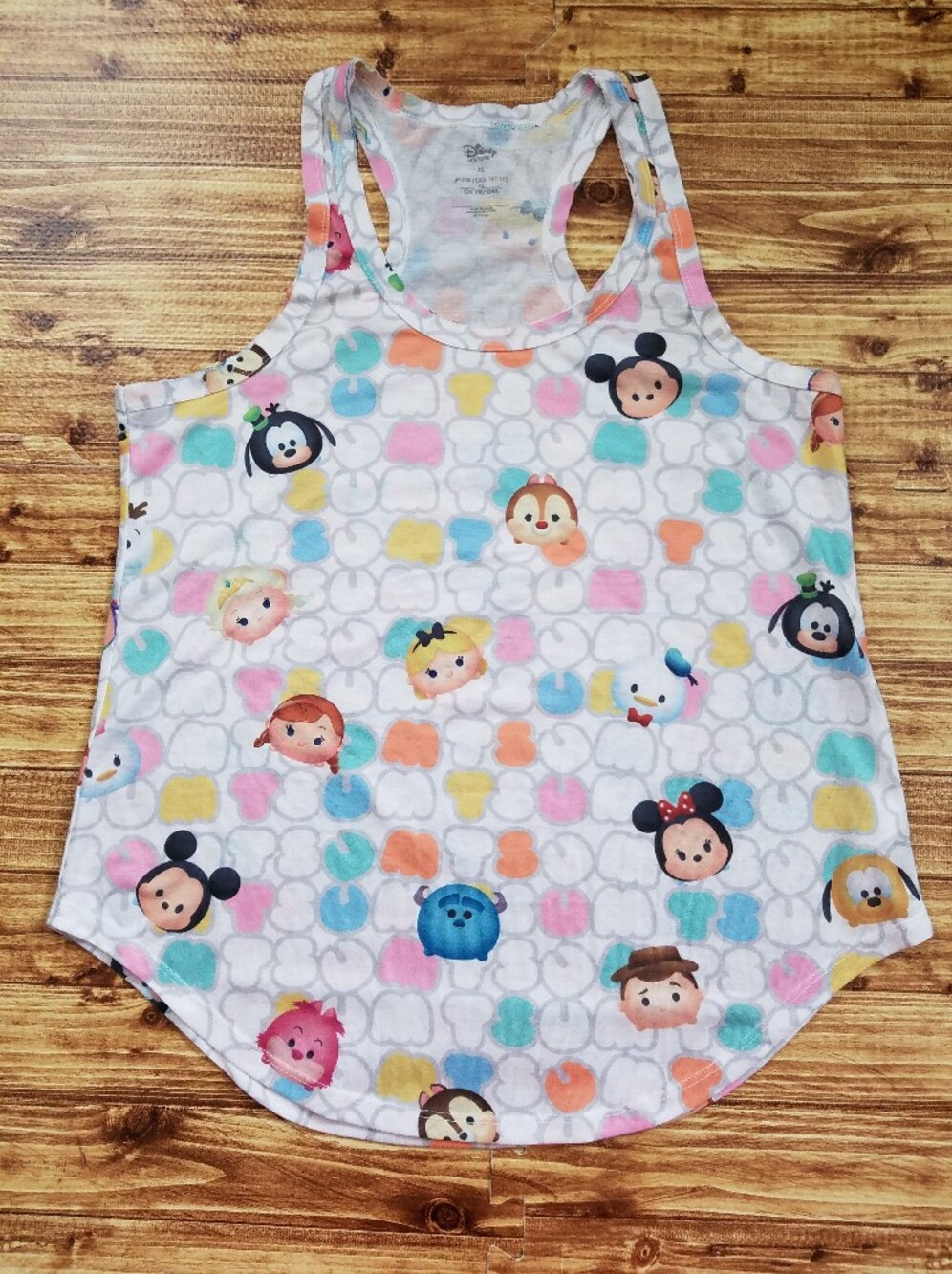 Disney White Tsum Tsum Character Tank Top Juniors Women's XL Summer